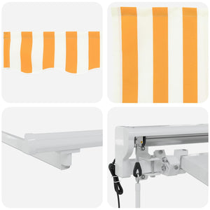 Ηλεκτρικό Αναδιπλούμενο Σκίαστρο Κίτρινο και Λευκό 4 x 3,5 μ - Pakobazaar