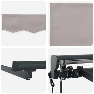 Ηλεκτρικό Αναδιπλούμενο Σκίαστρο Ανοιχτό γκρι 4 x 3,5 μ - Pakobazaar