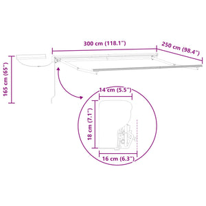 Ηλεκτρικό Αναδιπλούμενο Σκίαστρο 3 x 2,5 μ - Pakobazaar