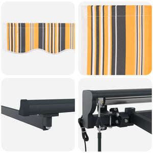 Ηλεκτρικό Αναδιπλούμενο Σκίαστρο Κίτρινο και Γκρί 5 x 3 m - Pakobazaar