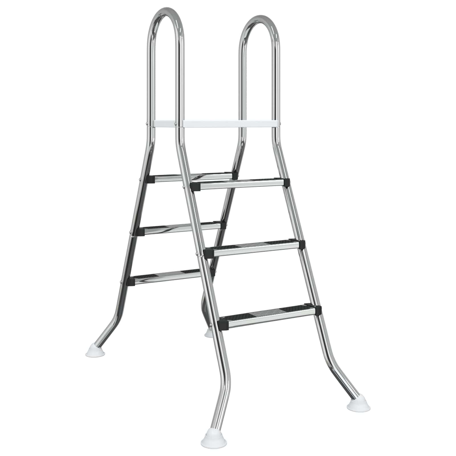 Σκάλα πισίνας πάνω από το έδαφος 100 cm 3-Step Ασημί - Pakobazaar