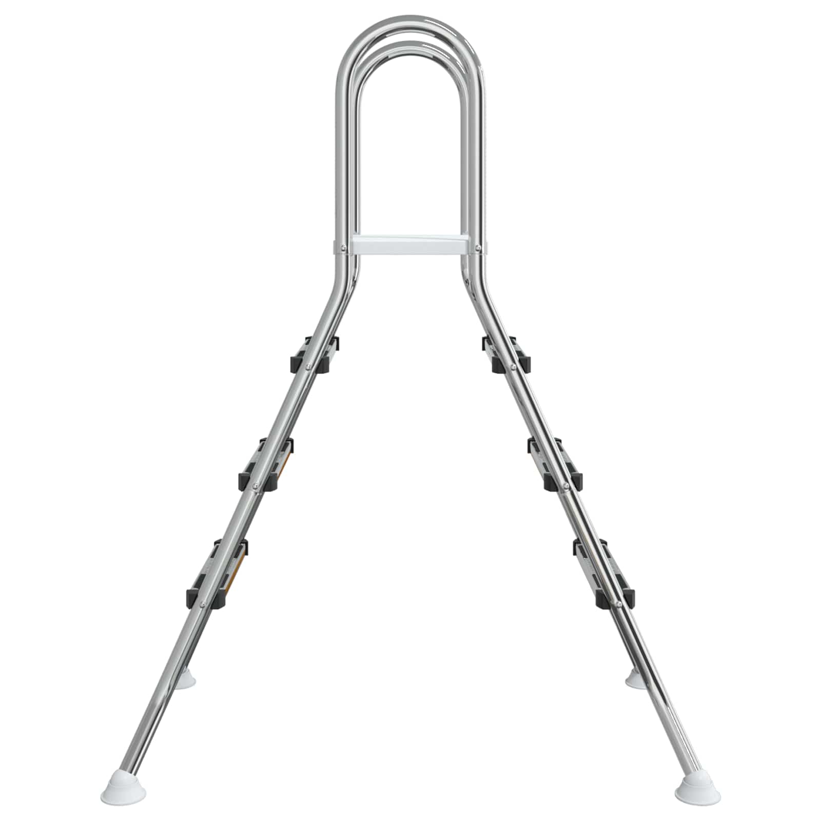 Σκάλα πισίνας πάνω από το έδαφος 100 cm 3-Step Ασημί - Pakobazaar