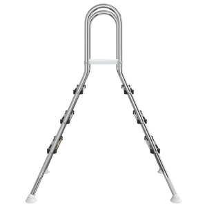 Σκάλα πισίνας πάνω από το έδαφος 100 cm 3-Step Ασημί - Pakobazaar