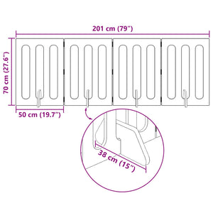 Αναδιπλούμενη περίφραξη κατοικίδιων 4 pcs Γκρι Σονομά - Pakobazaar