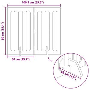 Αναδιπλούμενη περίφραξη κατοικίδιων 2 pcs 100,5 x 38 x 90 εκ - Pakobazaar