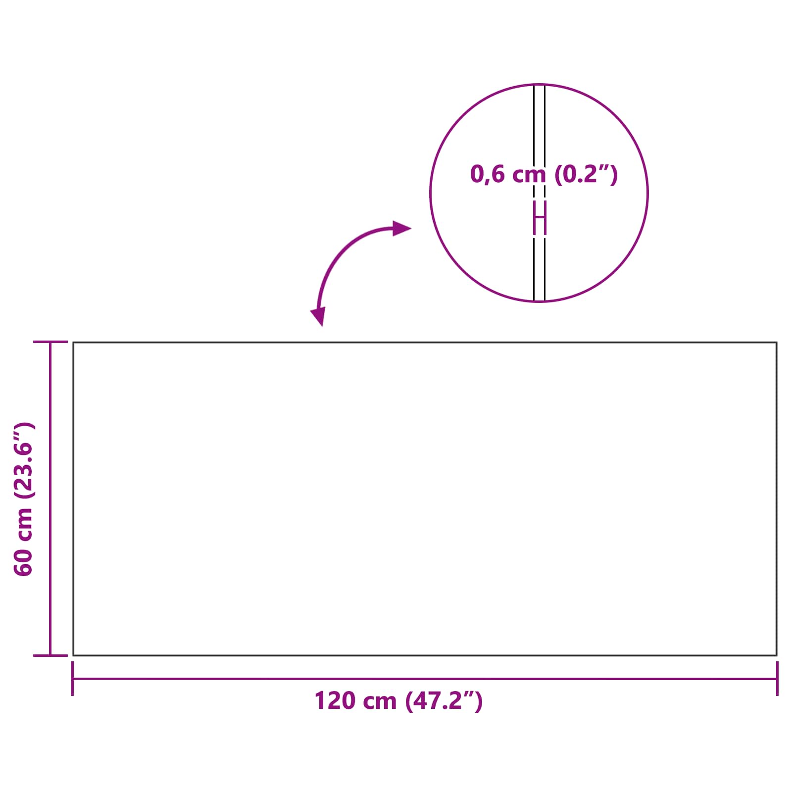 Ματ Προστασίας Αθλητισμού Μαύρο 120 x 60 x 0,6 εκ. - Pakobazaar
