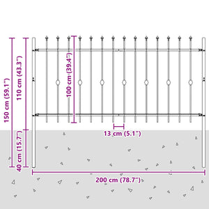 Φράχτης με Σπίθες ASTEN 200 x 100 cm