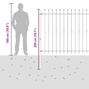 Φράχτης με Σπίθες ASTEN 200 x 200 cm Μαύρο