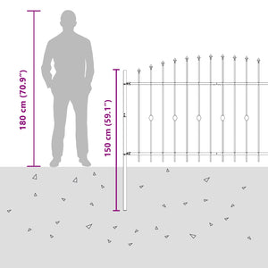Φράχτης με Σπίθες ASTEN 200 x 150 cm Μαύρο
