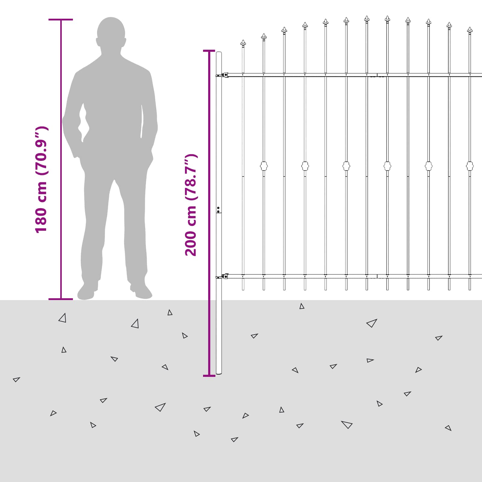 Φράχτης με Σπίθες Μαύρο 200 x 200 cm - Pakobazaar