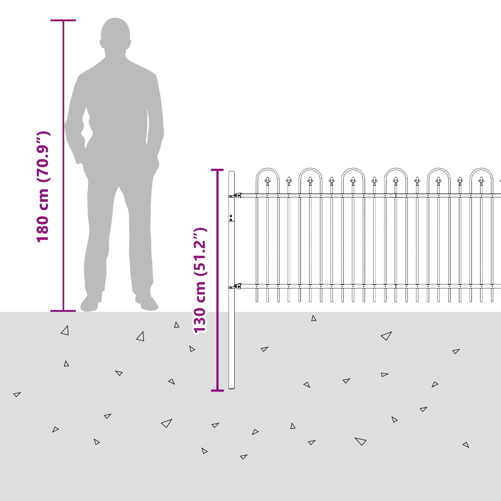 Φράχτης Καμάρας με Άκρες Dronten Μαύρο 200 x 130 εκ