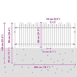 Φράχτης Καμάρας με Άκρες DRONTEN 200 x 130 εκ Μαύρο