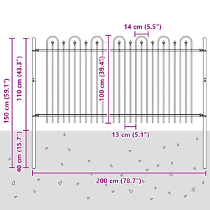 Φράχτης Καμάρας με Άκρες DRONTEN 200 x 150 cm Μαύρο
