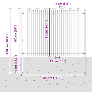 Φράχτης Καμάρας με Άκρες DRONTEN 200 x 200 cm Μαύρο