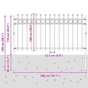 Δαχτυλίδι φράχτη Μαύρο 200 x 150 cm - Pakobazaar
