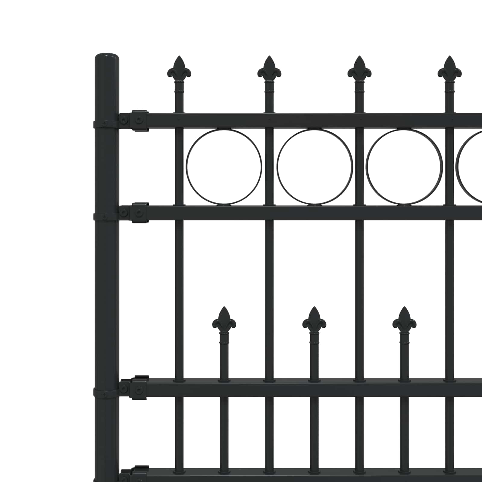 Φράχτης Σπάικ Ρινγκ Μαύρο 200 x 130 εκ - Pakobazaar