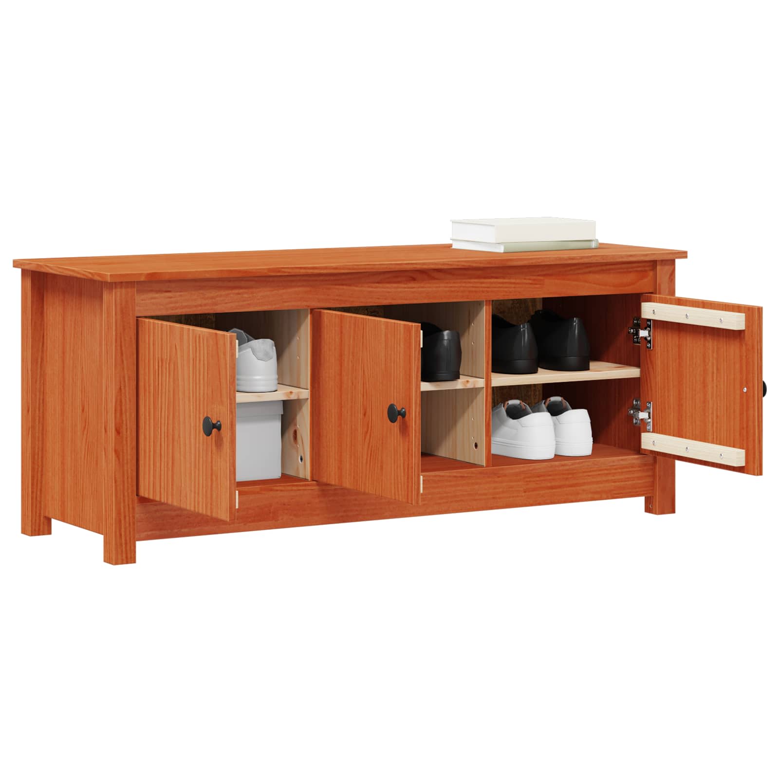 Ντουλάπα Παπουτσιών Κερωμένο Καφέ 110 x 38 x 45,5 εκ - Pakobazaar