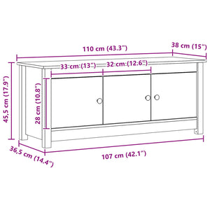 Ντουλάπα Παπουτσιών Κερωμένο Καφέ 110 x 38 x 45,5 εκ - Pakobazaar