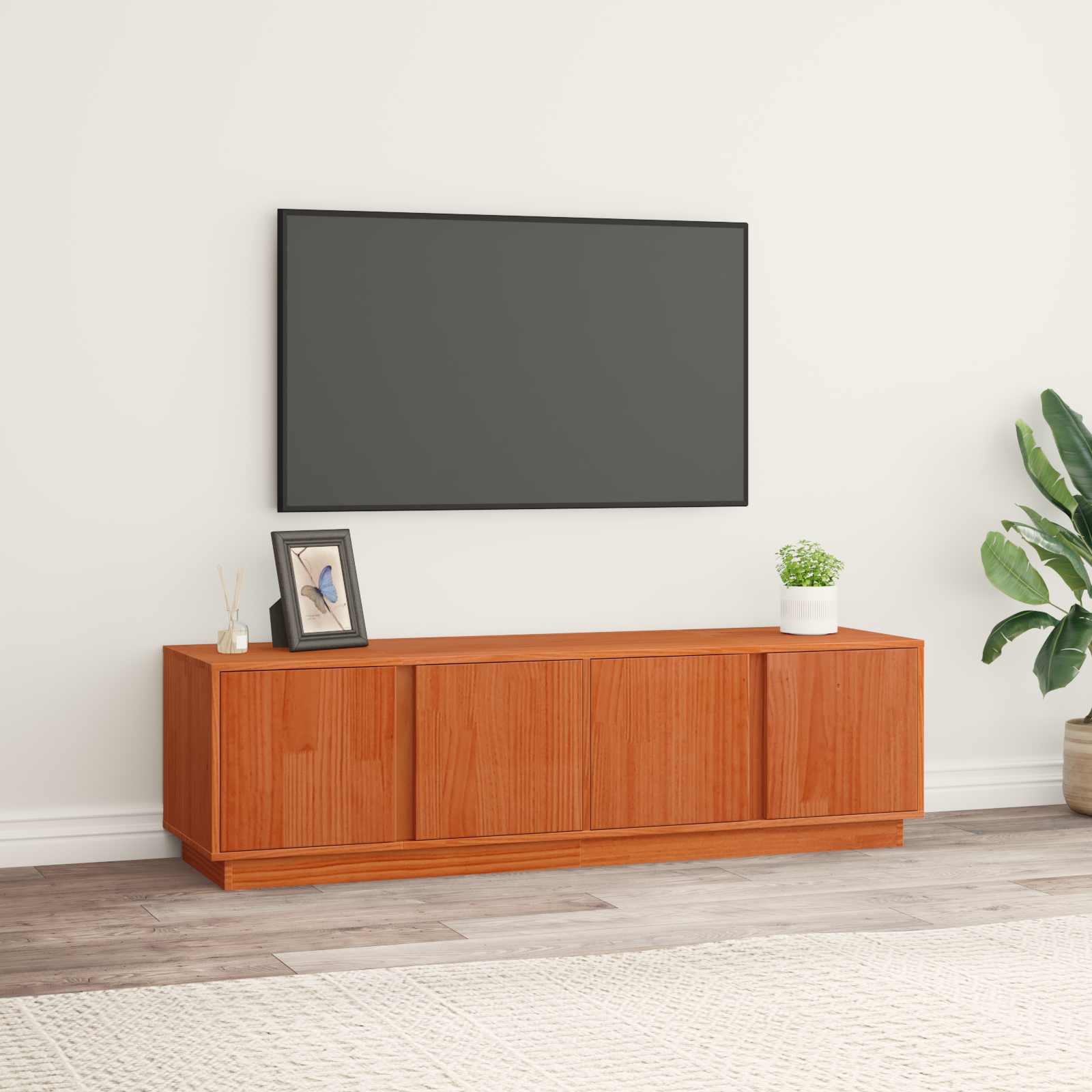 Ντουλάπι TV Κερωμένο Καφέ 140 x 40 x 40 εκ Στερεό πεύκο - Pakobazaar