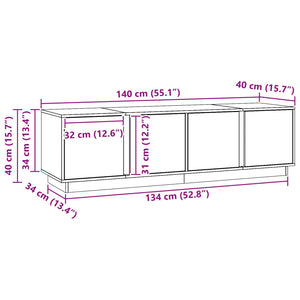 Ντουλάπι TV Κερωμένο Καφέ 140 x 40 x 40 εκ Στερεό πεύκο - Pakobazaar