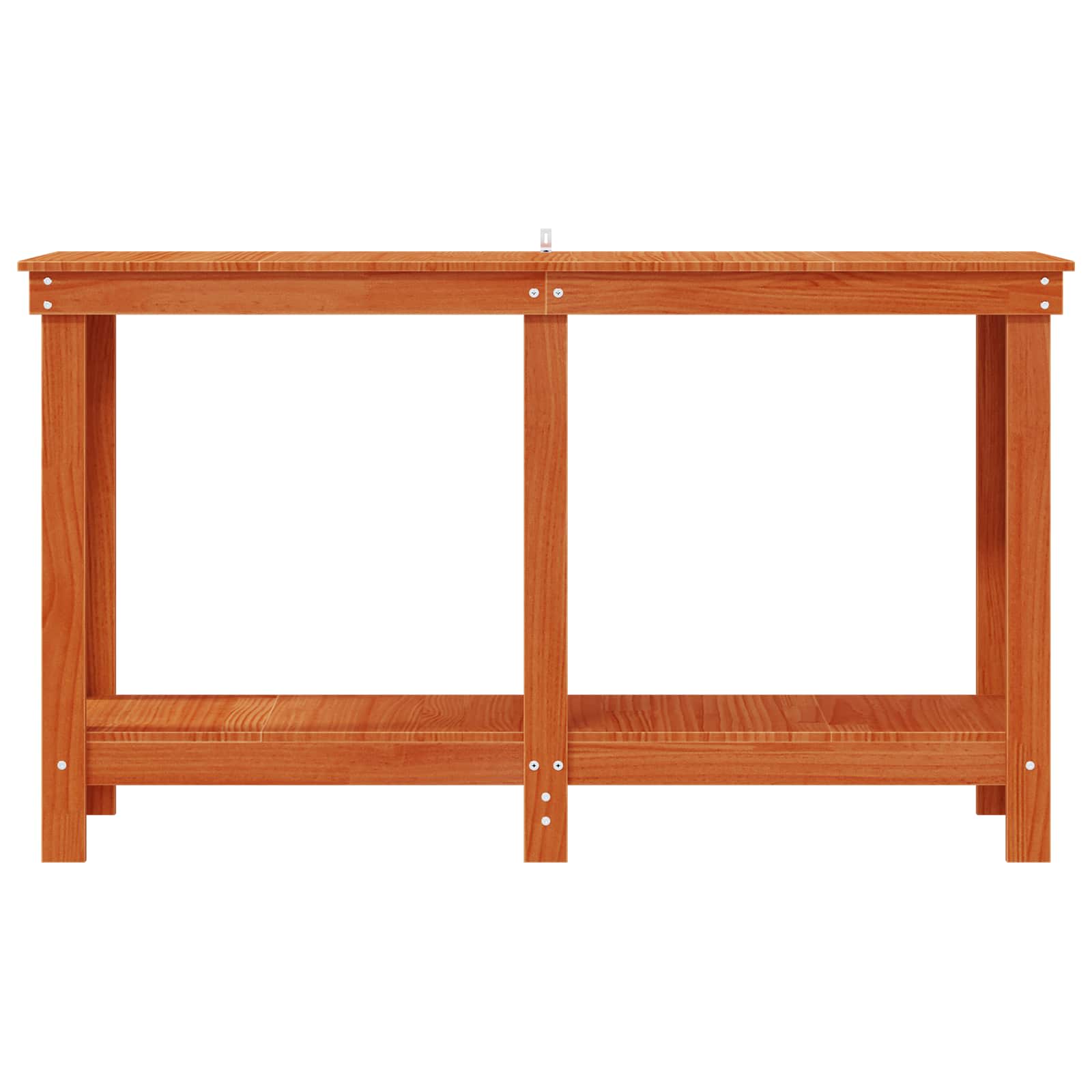 Πάγκος εργασίας Κερωμένο Καφέ 140 x 50 x 80 cm Στερεό πεύκο - Pakobazaar