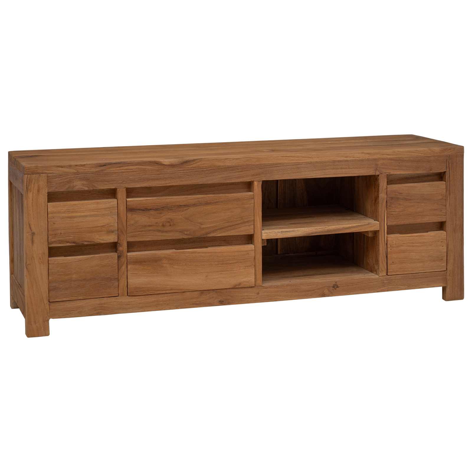 Έπιπλο τηλεόρασης 110 x 30 x 40 cm Φυσικό Στερεό Ξύλο Τίκ