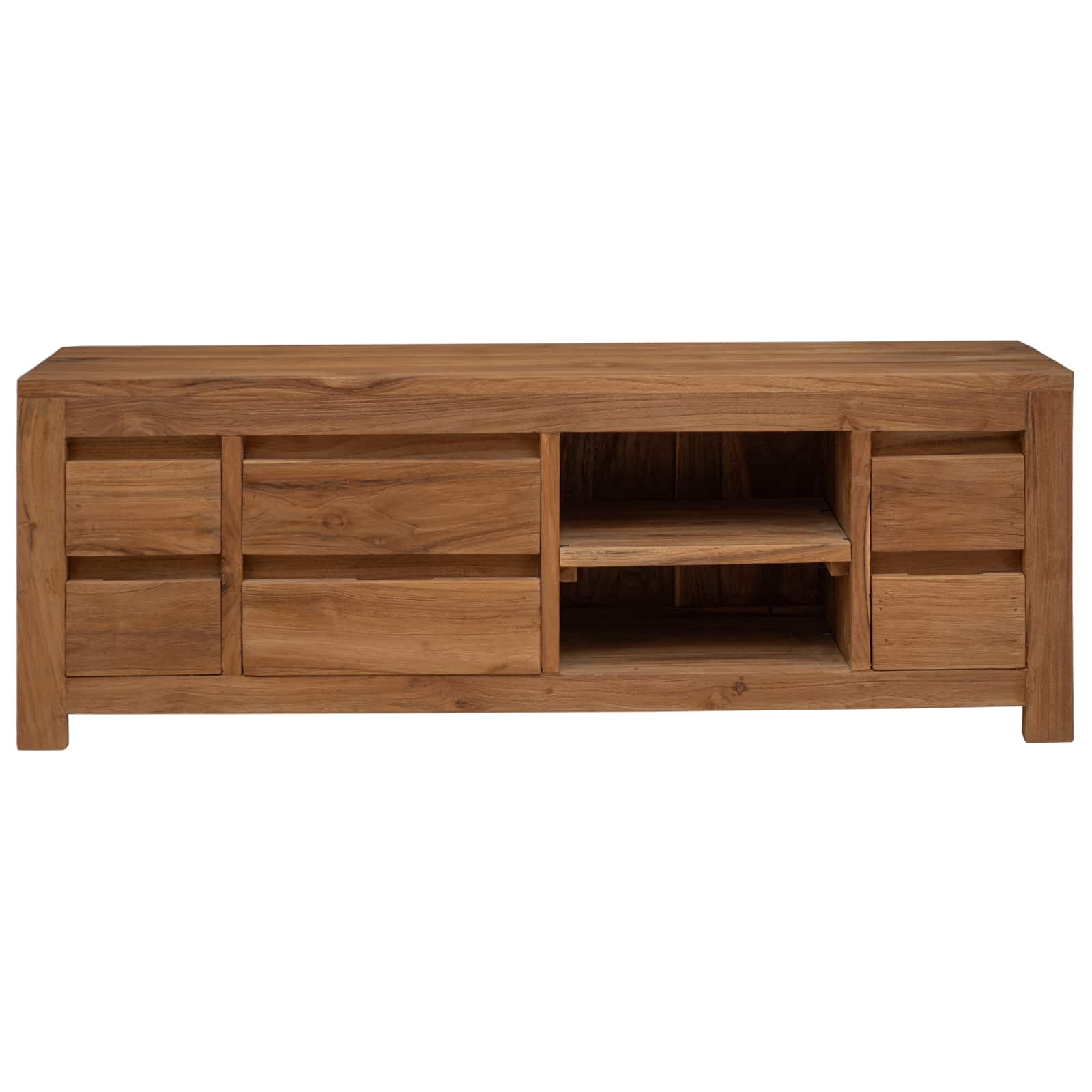 Έπιπλο τηλεόρασης 110 x 30 x 40 cm Φυσικό Στερεό Ξύλο Τίκ