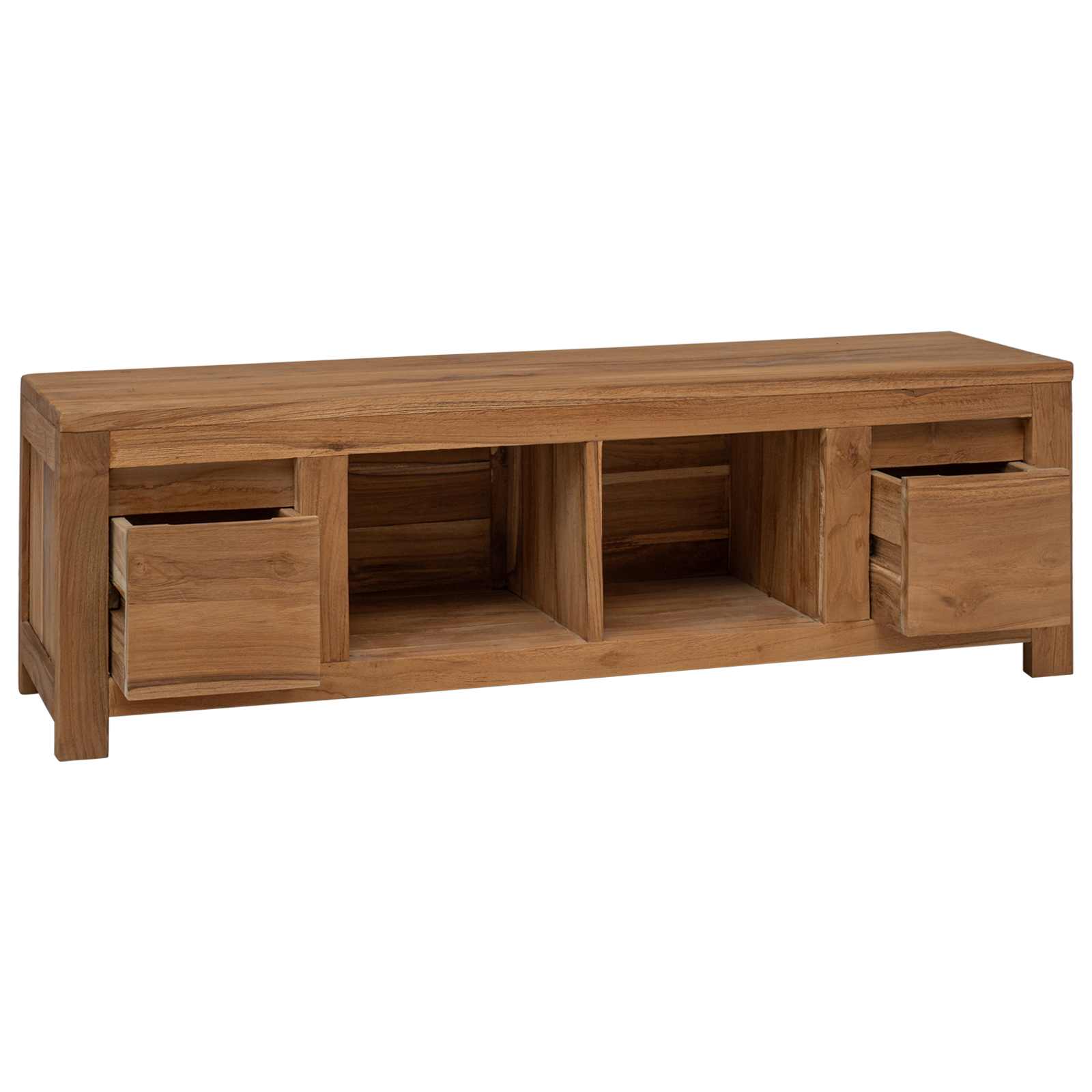 Ντουλάπι TV 110 x 30 x 35 cm Φυσικό Στερεό Ξύλο Τίκ
