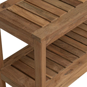 Τραπεζάκι Μπάνιου Φυσικό 60 x 30 x 45 cm Στερεό Ξύλο Τίκ - Pakobazaar