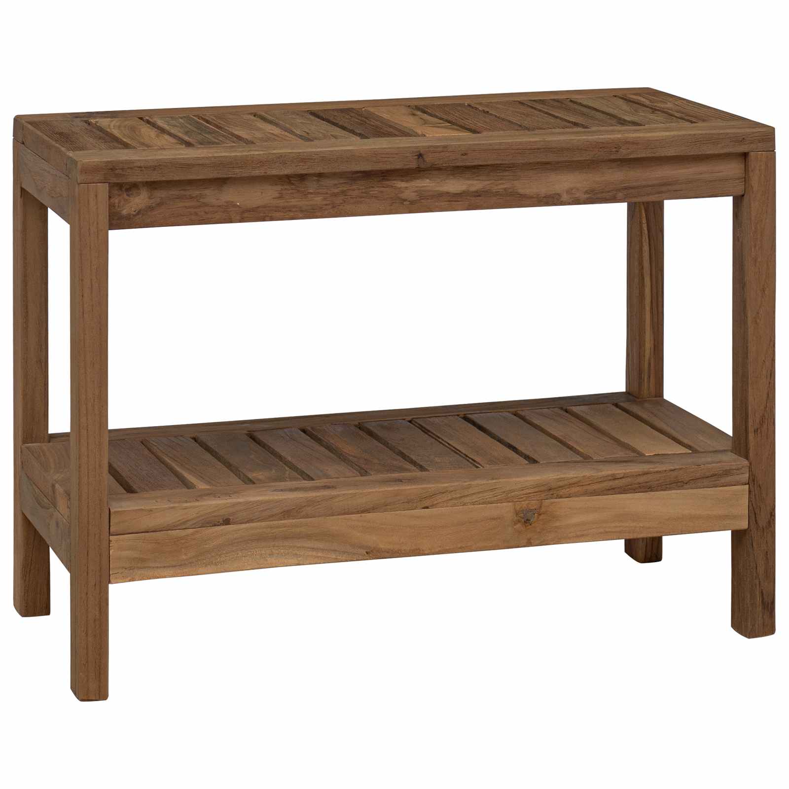 Τραπεζάκι Μπάνιου Φυσικό 60 x 30 x 45 cm Στερεό Ξύλο Τίκ