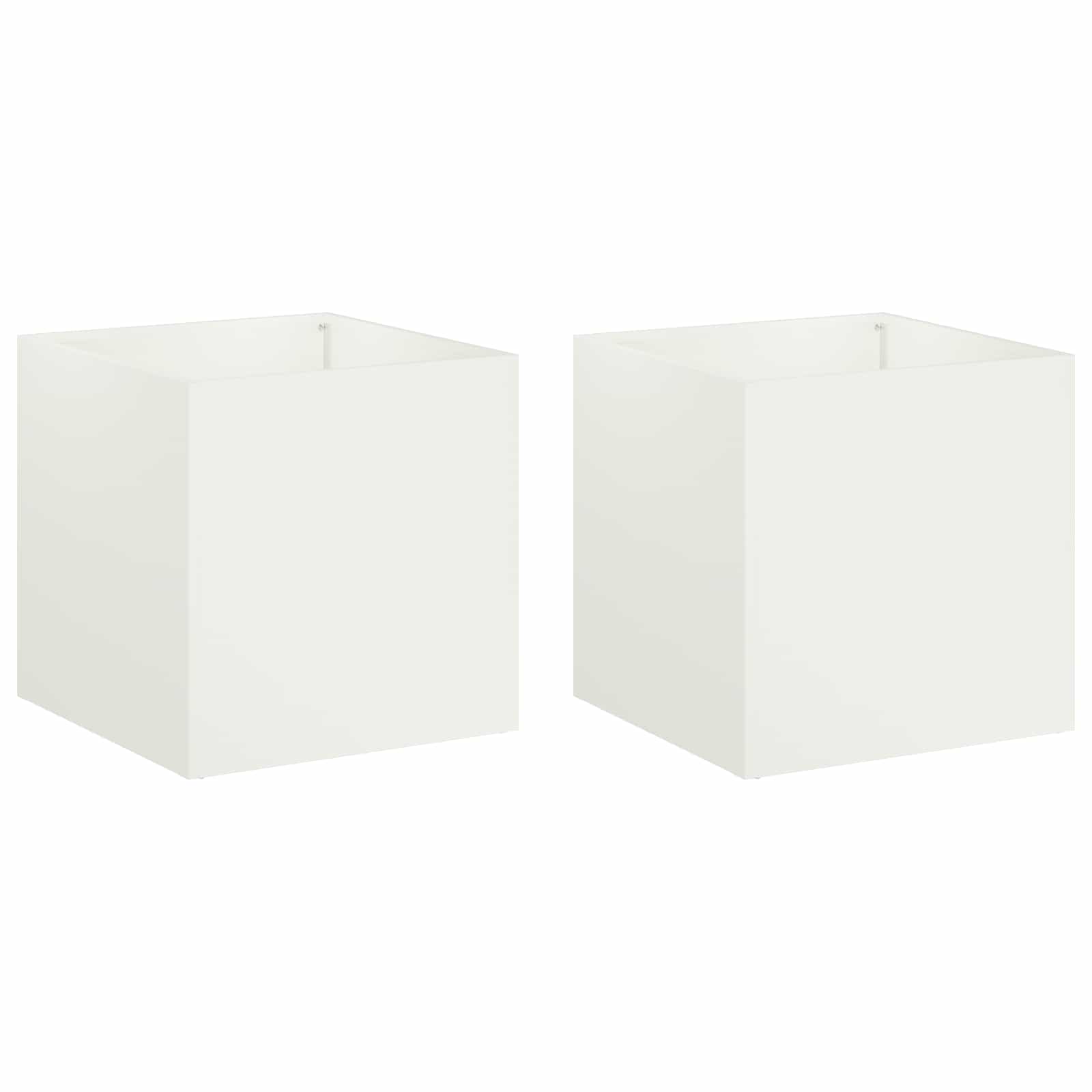 Γλάστρα Κήπου 2 τμχ. Λευκό 25 x 25 x 25 cm - Pakobazaar