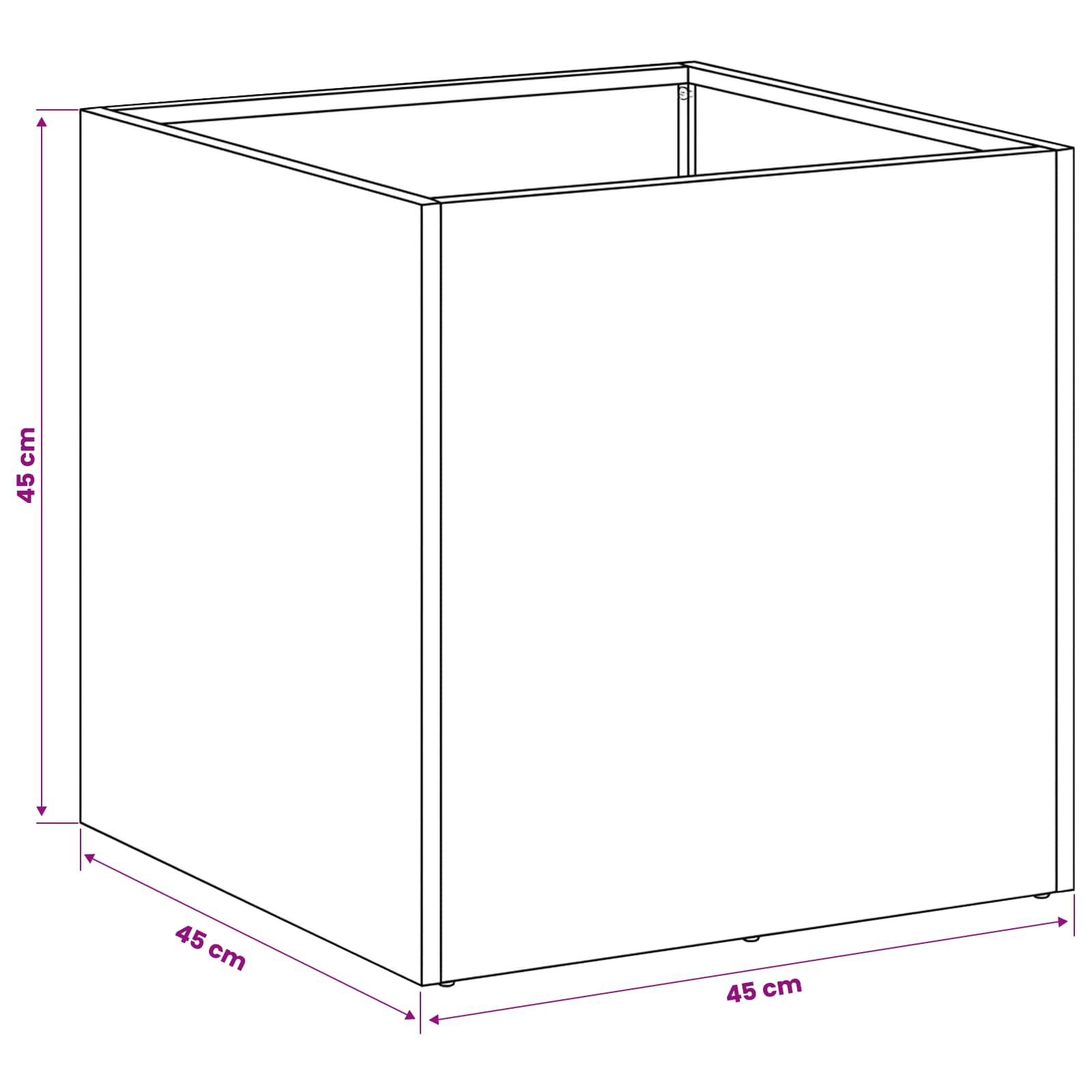 Γλάστρα Κήπου Ασημί 45 x 45 x 45 cm Ανοξείδωτο Ατσάλι - Pakobazaar