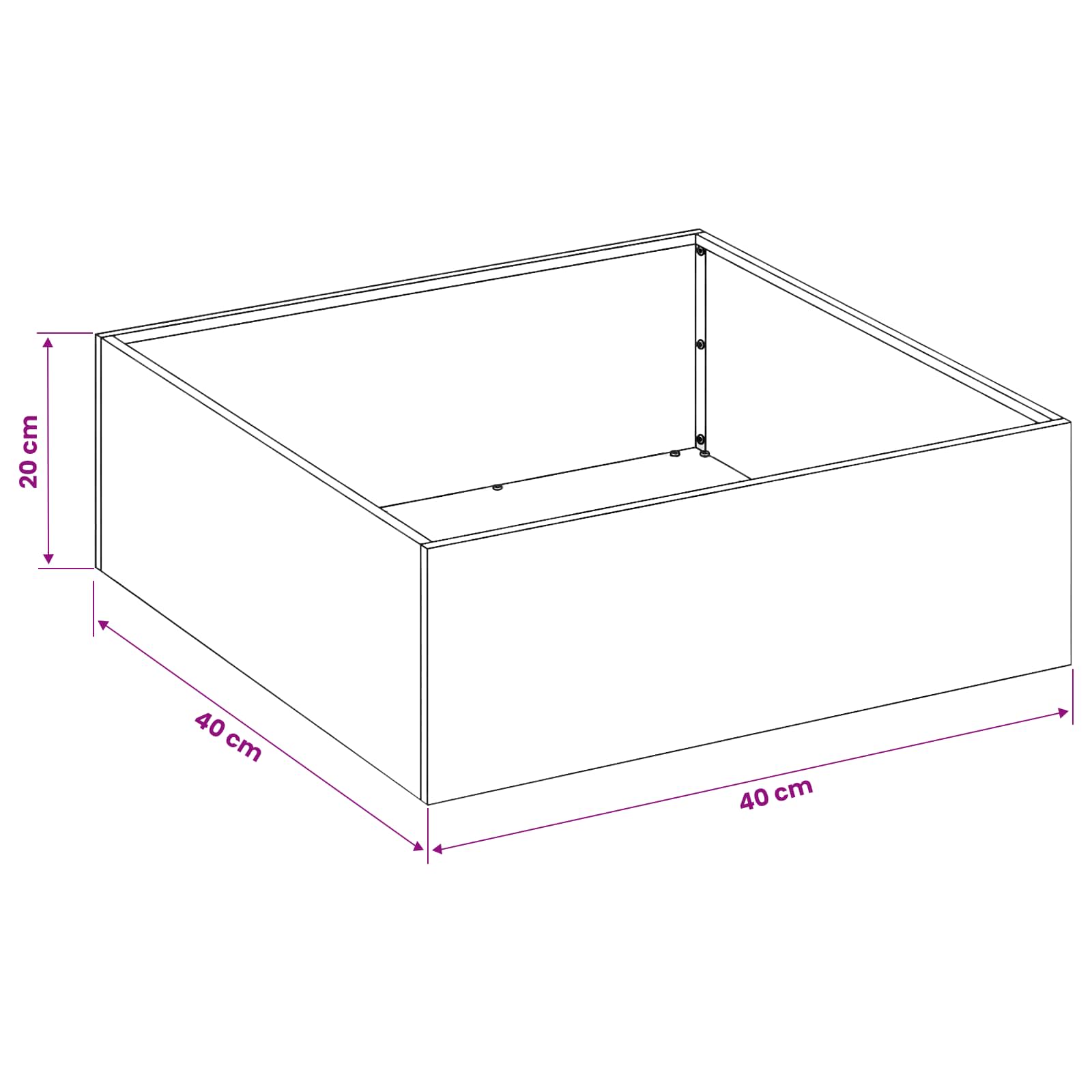 Γλάστρα Κήπου Ασημί 40 x 40 x 20 cm Γαλβανισμένος Χάλυβας - Pakobazaar