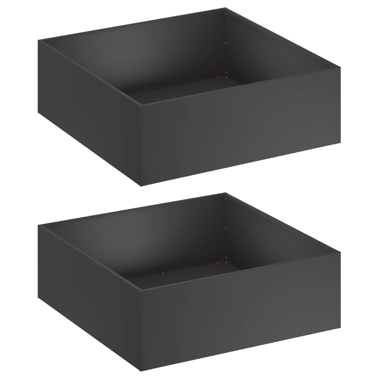 Γλάστρα Κήπου 2 τμχ. Μαύρο 60 x 60 x 20 εκ - Pakobazaar