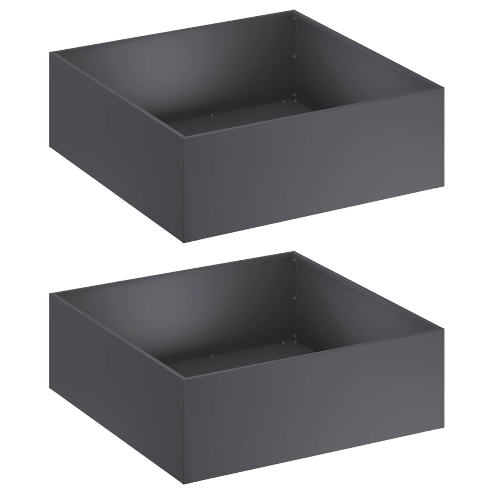 Γλάστρα Κήπου 2 τμχ. Ανθρακί 60 x 60 x 20 εκ - Pakobazaar