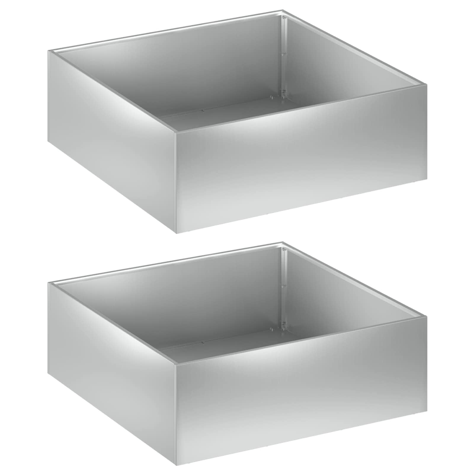 Γλάστρα Κήπου 2 τμχ. Ασημί 60 x 60 x 20 εκ - Pakobazaar