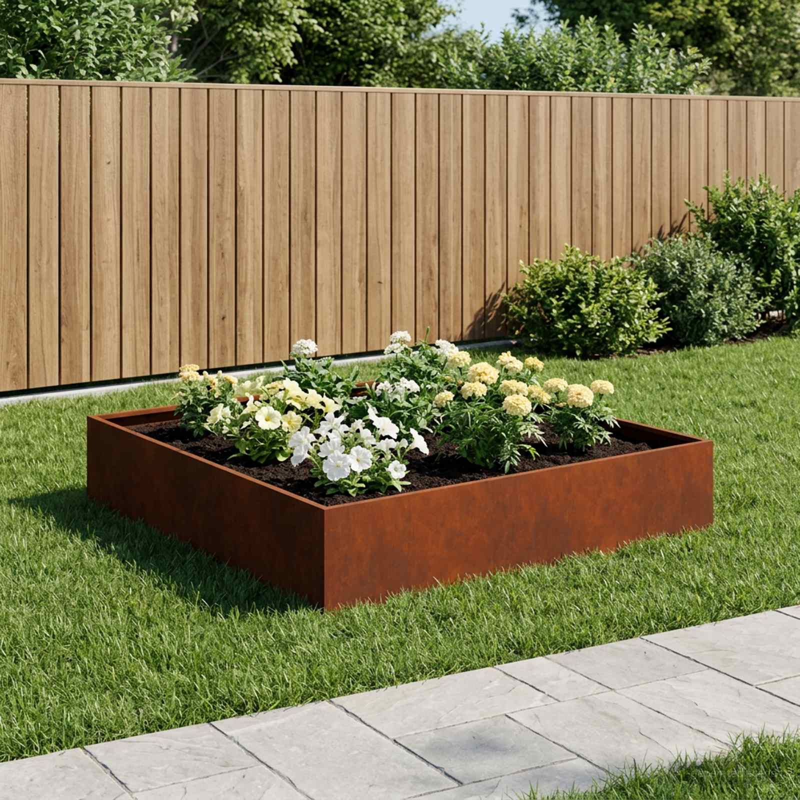 Γλάστρα Κήπου Σκ rusty 100 x 100 x 20 cm - Pakobazaar