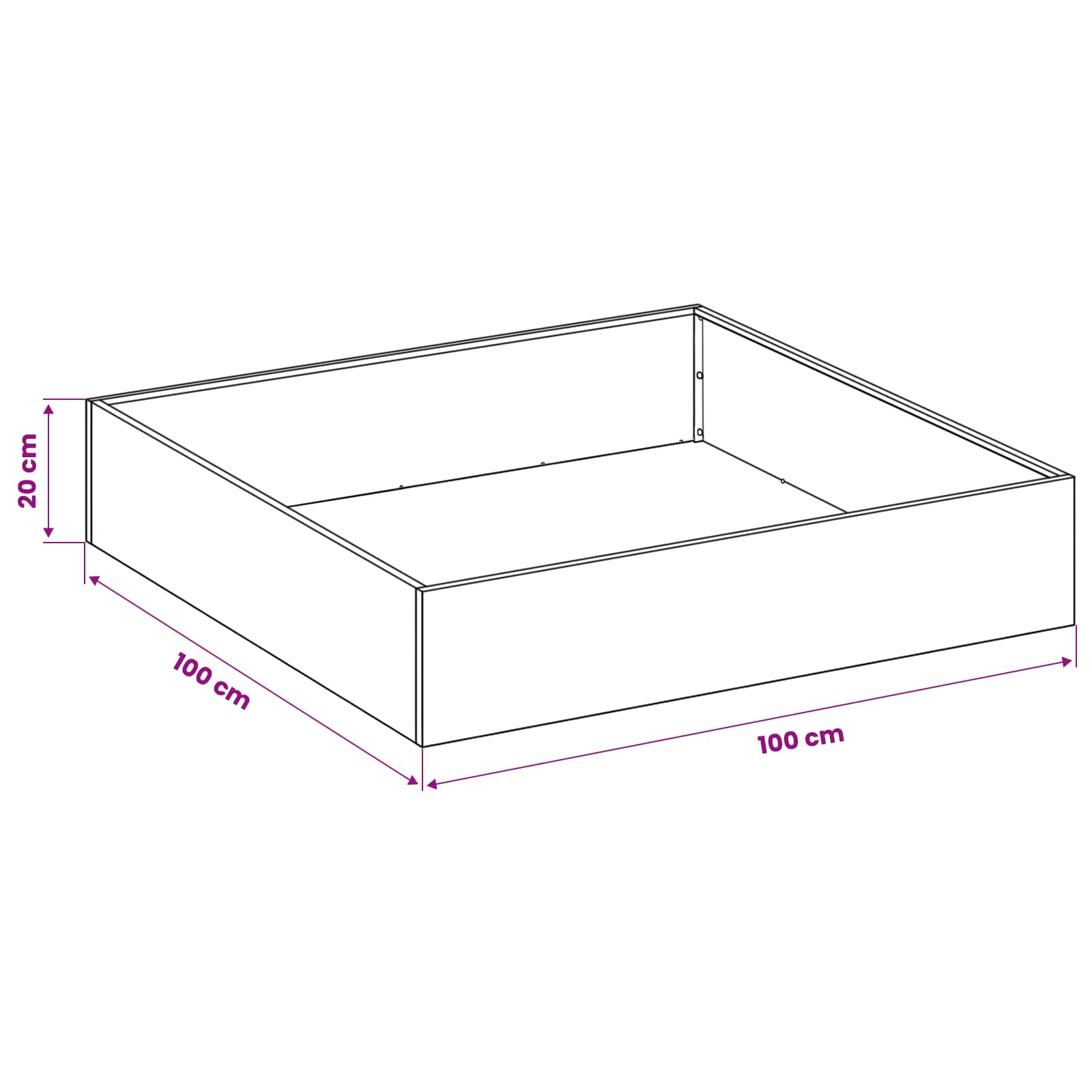 Γλάστρα Κήπου Σκ rusty 100 x 100 x 20 cm - Pakobazaar