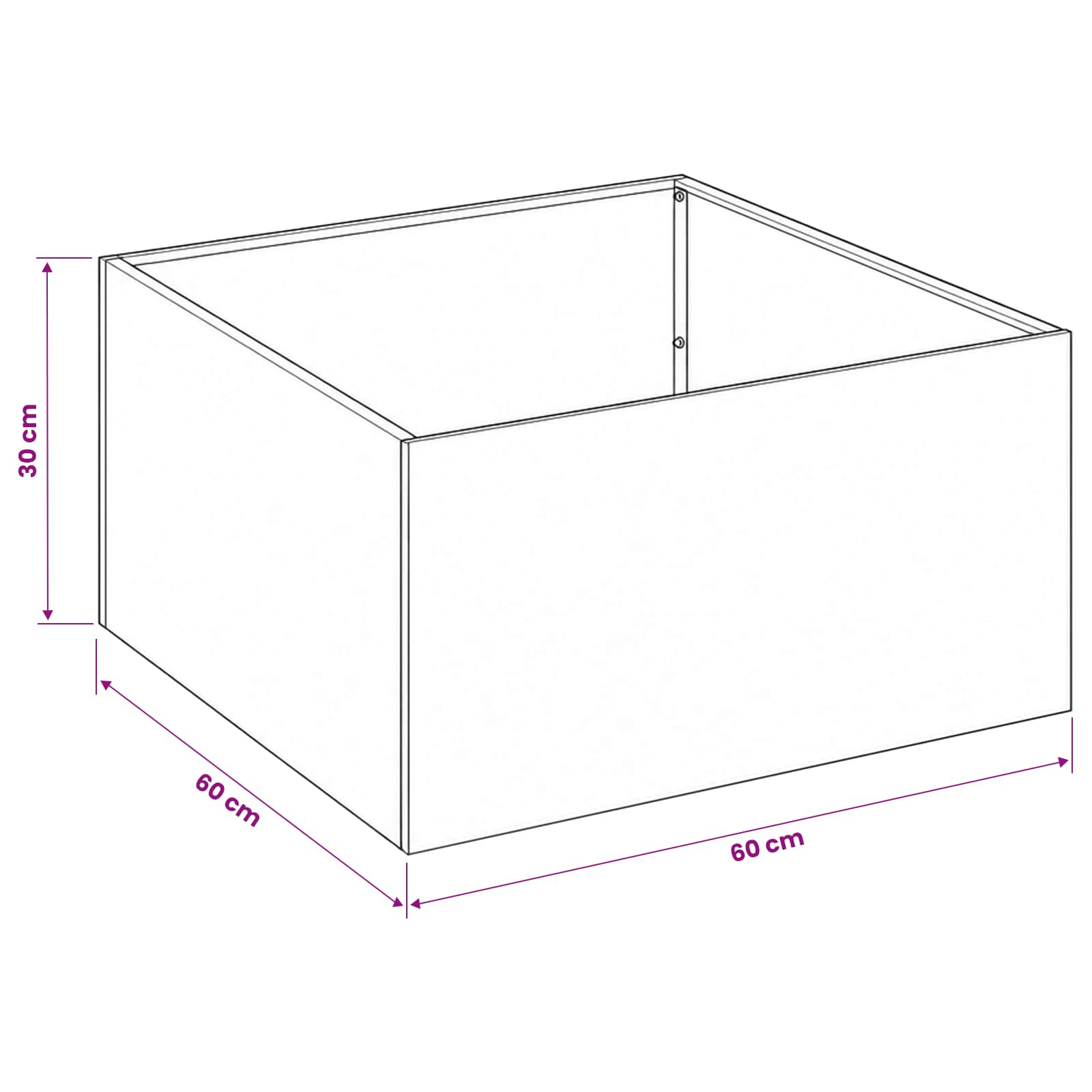 Γλάστρα Κήπου 2 τμχ. Λαδί 60 x 60 x 30 cm Ψυχρής έλασης χάλυβας - Pakobazaar