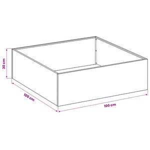 Γλάστρα Κήπου Λαδί 100 x 100 x 30 cm Ψυχρής έλασης χάλυβας