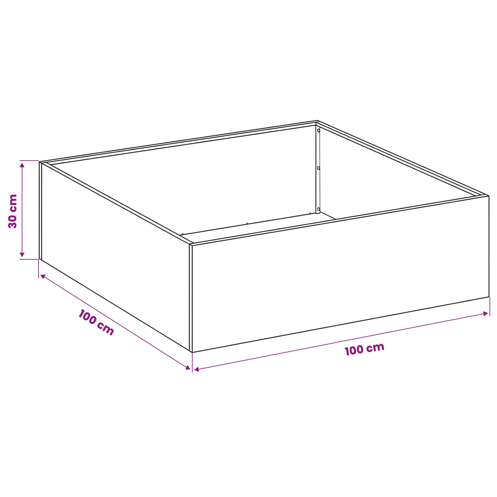Γλάστρα Κήπου 2 τμχ. Ασημί 100 x 100 x 30 cm Ανοξείδωτο Ατσάλι - Pakobazaar