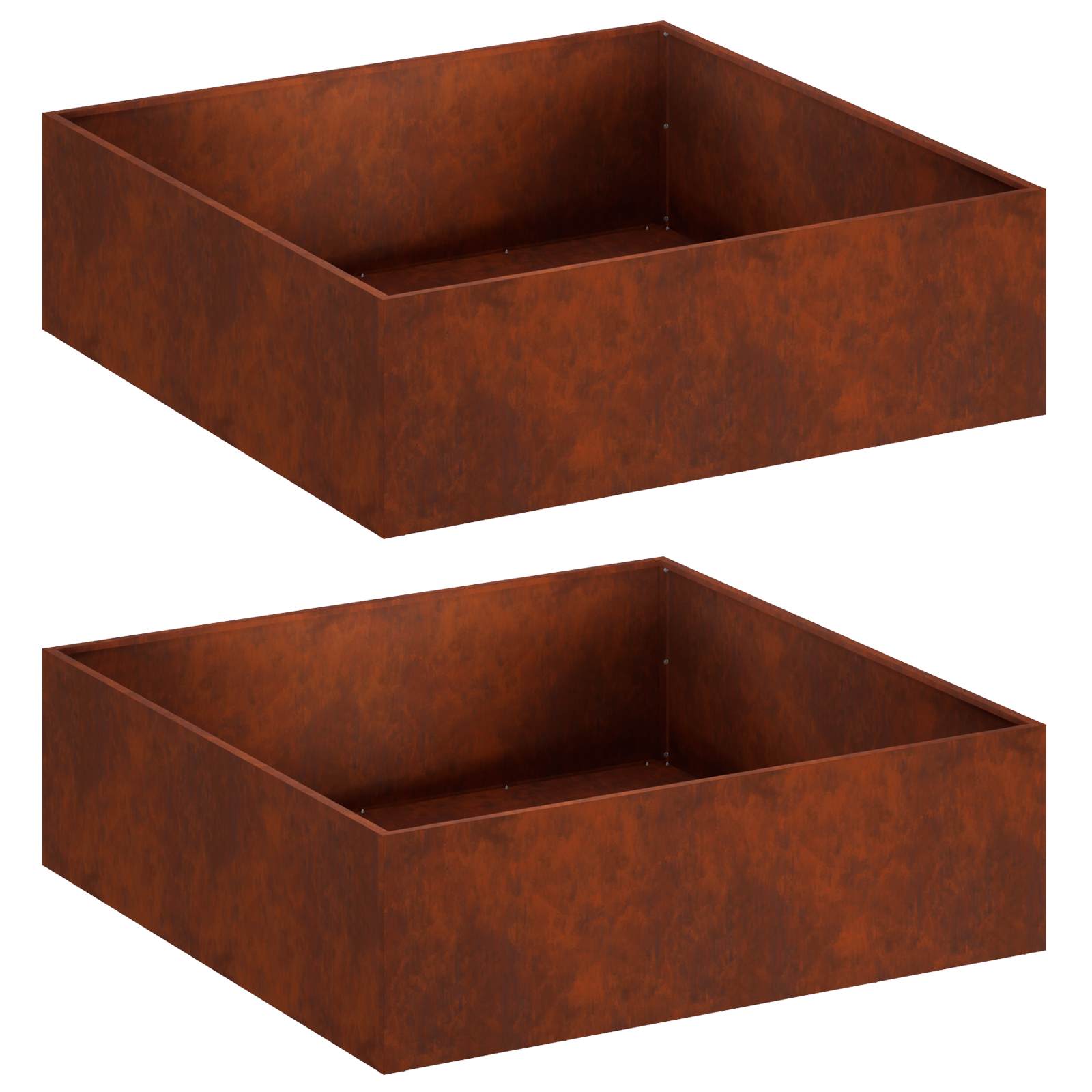 Γλάστρα Κήπου 2 τμχ. Σκ rusty 100 x 100 x 30 cm - Pakobazaar