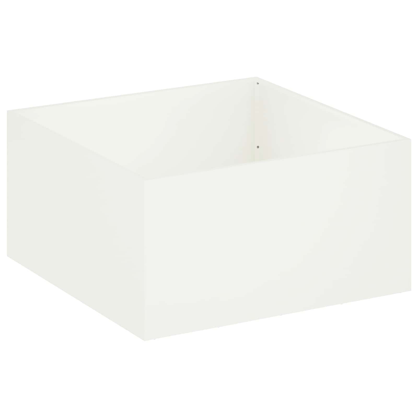 Γλάστρα Κήπου Λευκό 80 x 80 x 40 cm Ψυχρής έλασης χάλυβας - Pakobazaar