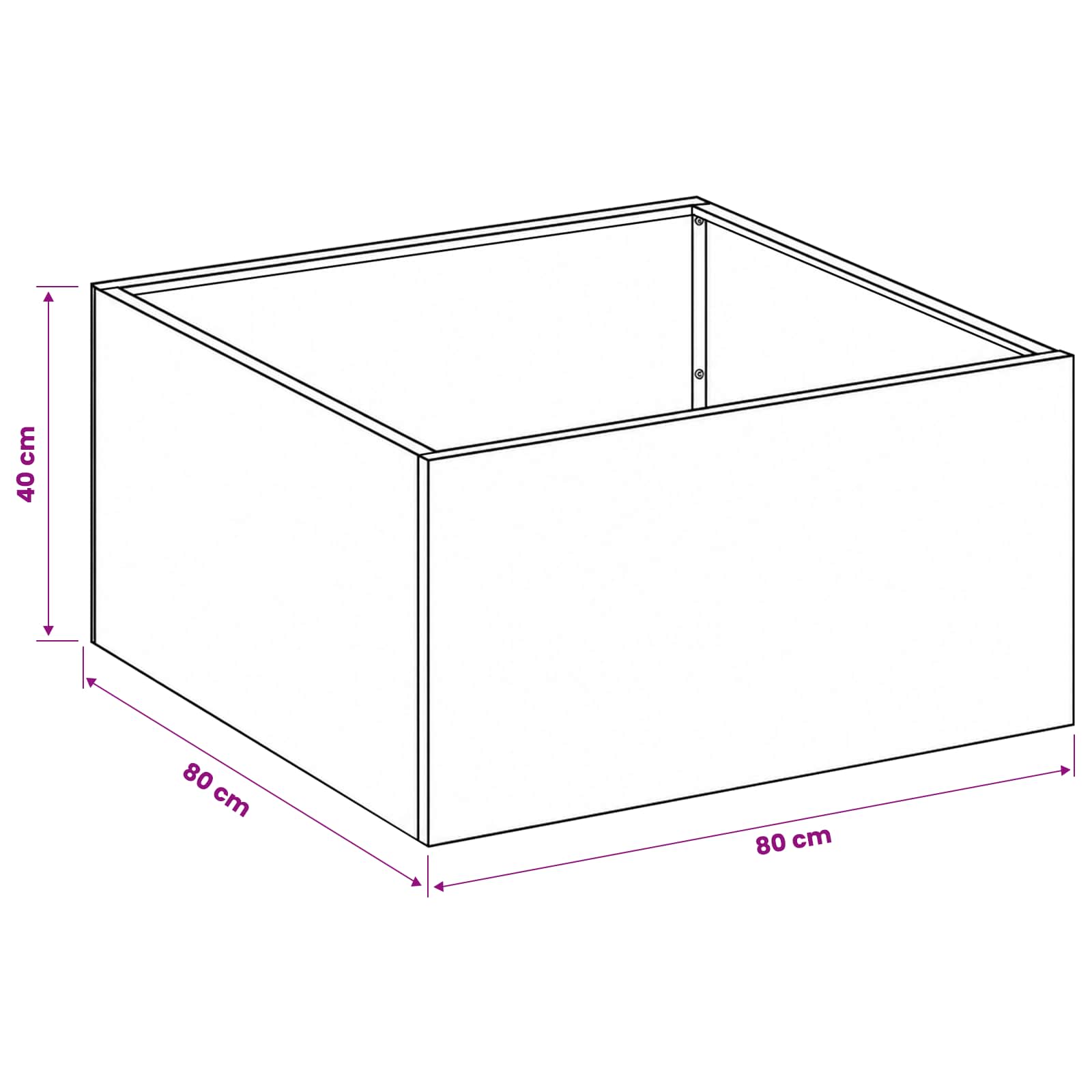 Γλάστρα Κήπου 2 τμχ. Λαδί 80 x 80 x 40 cm Ψυχρής έλασης χάλυβας - Pakobazaar