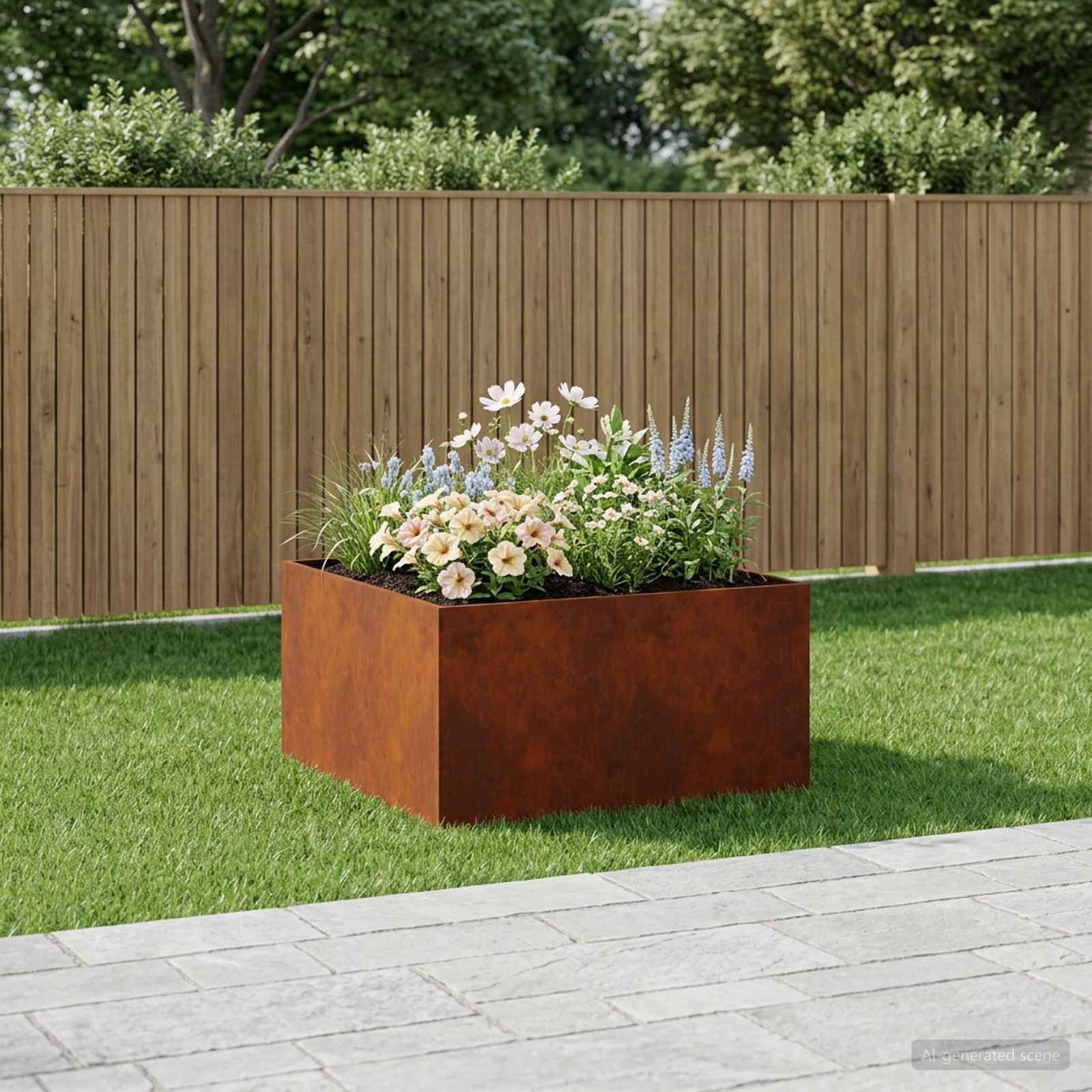 Γλάστρα Κήπου Σκ rusty 80 x 80 x 40 cm - Pakobazaar