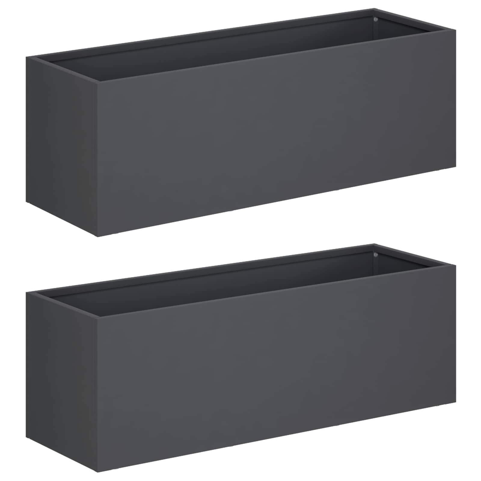Γλάστρα Κήπου 2 τμχ. Ανθρακί 40 x 20 x 20 εκ. - Pakobazaar