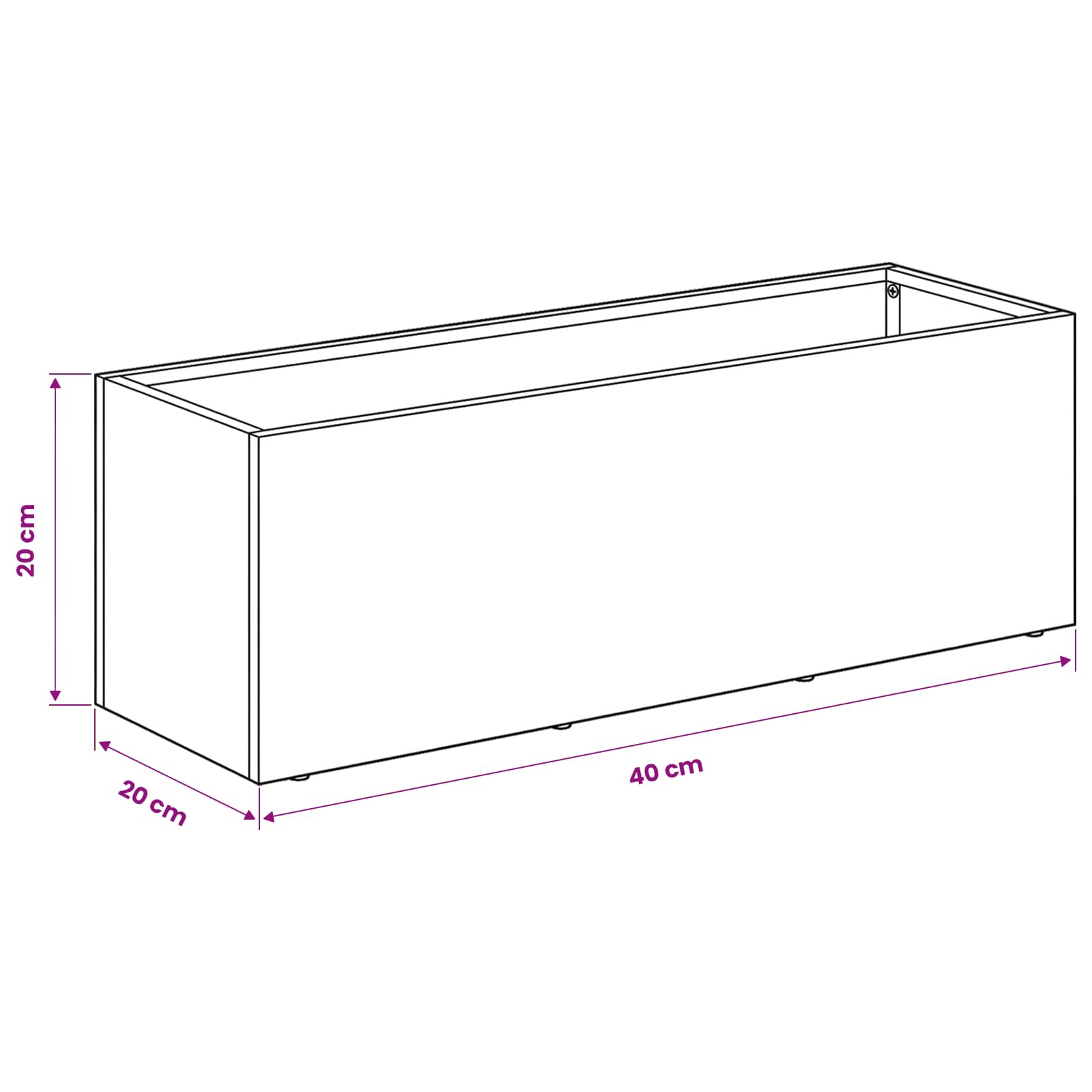 Γλάστρα Κήπου Σκ rusty 40 x 20 x 20 εκ.