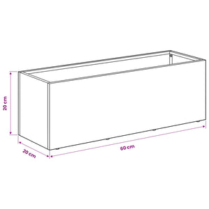 Γλάστρα Κήπου 2 τμχ. Ασημί 60 x 20 x 20 εκ. - Pakobazaar