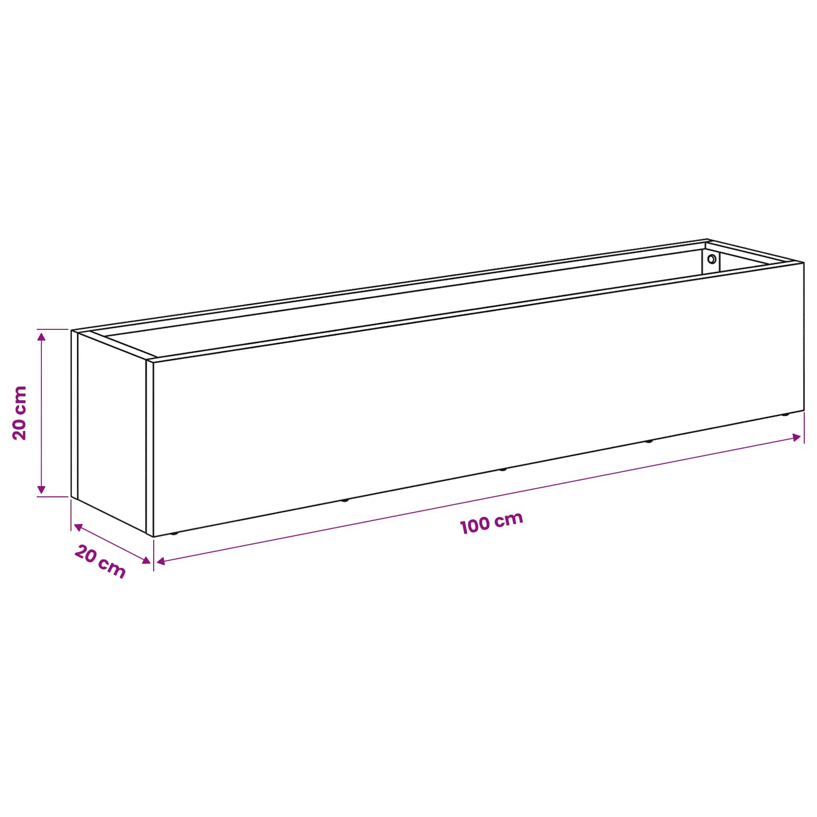 Γλάστρα Κήπου 2 τμχ. Λαδί 100 x 20 x 20 εκ. - Pakobazaar
