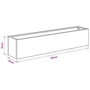 Γλάστρα Κήπου 2 τμχ. Λαδί 100 x 20 x 20 εκ. - Pakobazaar